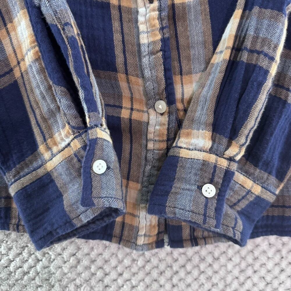 aerie Plaid Flannel Shirt Womens M Blue 90s Grunge Cabincore Outdoors - Picture 5 of 13